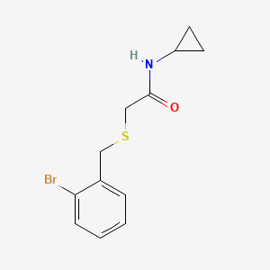 molecular formula C12H14BrNOS B5872494 2-[(2-bromobenzyl)thio]-N-cyclopropylacetamide 