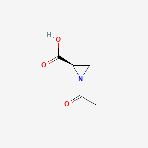 molecular formula C5H7NO3 B587253 (2R)-1-acetylaziridine-2-carboxylic acid CAS No. 155904-71-5