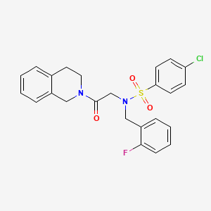 molecular formula C24H22ClFN2O3S B5872606 4-chloro-N-[2-(3,4-dihydro-2(1H)-isoquinolinyl)-2-oxoethyl]-N-(2-fluorobenzyl)benzenesulfonamide 