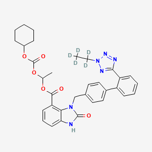 molecular formula C33H34N6O6 B587261 2-Desethoxy-2-hydroxy-2H-2-ethyl Candesartan Cilexetil-d5 CAS No. 1246820-36-9