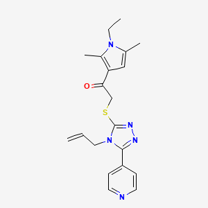 molecular formula C20H23N5OS B5872613 2-{[4-allyl-5-(4-pyridinyl)-4H-1,2,4-triazol-3-yl]thio}-1-(1-ethyl-2,5-dimethyl-1H-pyrrol-3-yl)ethanone 