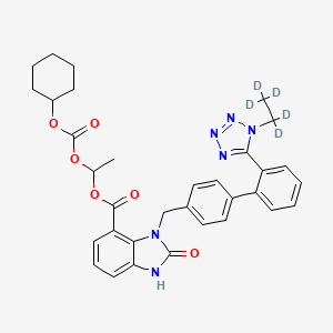 molecular formula C33H34N6O6 B587262 2-Desethoxy-2-hydroxy-1H-1-Ethyl Candesartan Cilexetil-d5 CAS No. 1246819-36-2