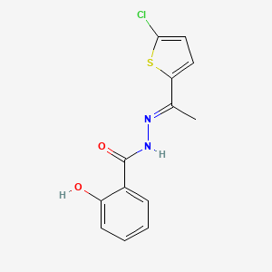 molecular formula C13H11ClN2O2S B5872624 N'-[1-(5-chloro-2-thienyl)ethylidene]-2-hydroxybenzohydrazide 