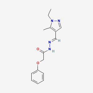 molecular formula C15H18N4O2 B5872642 N'-[(1-ethyl-5-methyl-1H-pyrazol-4-yl)methylene]-2-phenoxyacetohydrazide 
