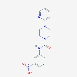 molecular formula C16H17N5O3 B5872650 N-(3-nitrophenyl)-4-(2-pyridinyl)-1-piperazinecarboxamide 