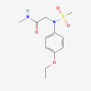 molecular formula C12H18N2O4S B5872751 N~2~-(4-ethoxyphenyl)-N~1~-methyl-N~2~-(methylsulfonyl)glycinamide 