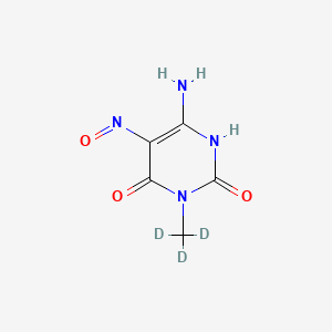 molecular formula C5H6N4O3 B587276 6-氨基-5-亚硝基-3-甲基尿嘧啶-d3 CAS No. 1246819-56-6
