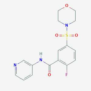 molecular formula C16H16FN3O4S B5872772 2-fluoro-5-(4-morpholinylsulfonyl)-N-3-pyridinylbenzamide 