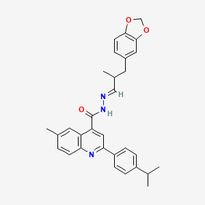 molecular formula C31H31N3O3 B5872779 N'-[3-(1,3-benzodioxol-5-yl)-2-methylpropylidene]-2-(4-isopropylphenyl)-6-methyl-4-quinolinecarbohydrazide 