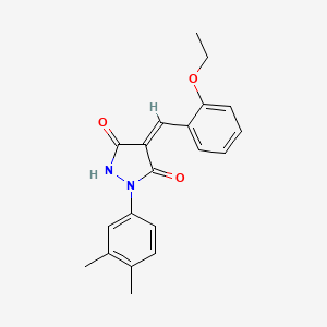 molecular formula C20H20N2O3 B5872791 1-(3,4-dimethylphenyl)-4-(2-ethoxybenzylidene)-3,5-pyrazolidinedione 