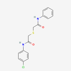 molecular formula C16H15ClN2O2S B5872819 2-[(2-anilino-2-oxoethyl)thio]-N-(4-chlorophenyl)acetamide 