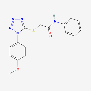 2-{[1-(4-methoxyphenyl)-1H-tetrazol-5-yl]thio}-N-phenylacetamide