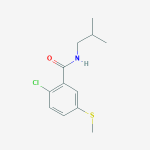 molecular formula C12H16ClNOS B5872872 2-chloro-N-isobutyl-5-(methylthio)benzamide 