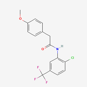 molecular formula C16H13ClF3NO2 B5872876 N-[2-chloro-5-(trifluoromethyl)phenyl]-2-(4-methoxyphenyl)acetamide 