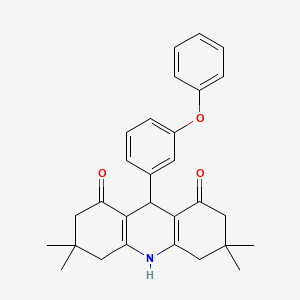 molecular formula C29H31NO3 B5872888 8-hydroxy-3,3,6,6-tetramethyl-9-(3-phenoxyphenyl)-3,4,5,6,7,9-hexahydroacridin-1(2H)-one 