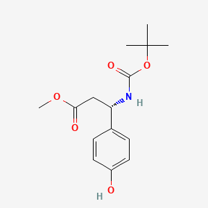 molecular formula C15H21NO5 B587289 Methyl (3S)-3-[(tert-butoxycarbonyl)amino]-3-(4-hydroxyphenyl)propanoate CAS No. 474295-85-7
