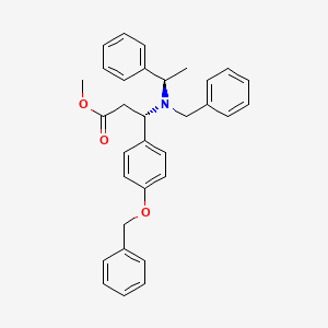molecular formula C32H33NO3 B587290 Methyl (3S)-3-[4-(benzyloxy)phenyl]-3-{benzyl[(1R)-1-phenylethyl]amino}propanoate CAS No. 134430-95-8