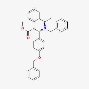 molecular formula C32H33NO3 B587290 (betaS)-beta-[[(1R)-1-Phenylethyl](phenylmethyl)amino]-4-(phenylmethoxy)-benzenepropanoic Acid Methyl Ester CAS No. 134430-95-8