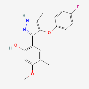 4-ethyl-2-[4-(4-fluorophenoxy)-5-methyl-1H-pyrazol-3-yl]-5-methoxyphenol