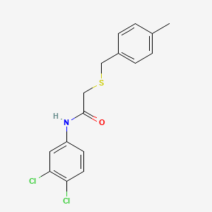 molecular formula C16H15Cl2NOS B5872953 N-(3,4-dichlorophenyl)-2-[(4-methylbenzyl)thio]acetamide 