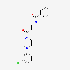 molecular formula C20H22ClN3O2 B5872966 N-{3-[4-(3-chlorophenyl)-1-piperazinyl]-3-oxopropyl}benzamide 