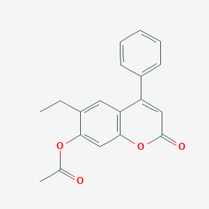 molecular formula C19H16O4 B5872970 6-ethyl-2-oxo-4-phenyl-2H-chromen-7-yl acetate 