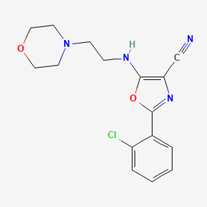 2-(2-chlorophenyl)-5-{[2-(4-morpholinyl)ethyl]amino}-1,3-oxazole-4-carbonitrile