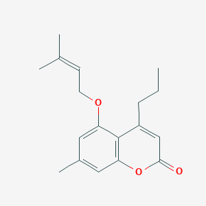 molecular formula C18H22O3 B5872976 7-methyl-5-[(3-methyl-2-buten-1-yl)oxy]-4-propyl-2H-chromen-2-one 