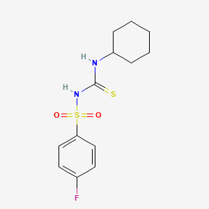 molecular formula C13H17FN2O2S2 B5872983 N-[(cyclohexylamino)carbonothioyl]-4-fluorobenzenesulfonamide 
