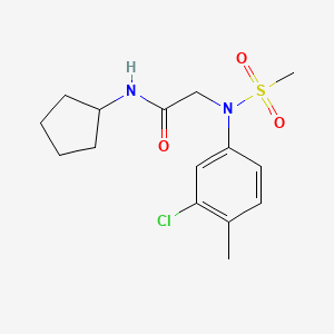 molecular formula C15H21ClN2O3S B5872994 N~2~-(3-chloro-4-methylphenyl)-N~1~-cyclopentyl-N~2~-(methylsulfonyl)glycinamide 