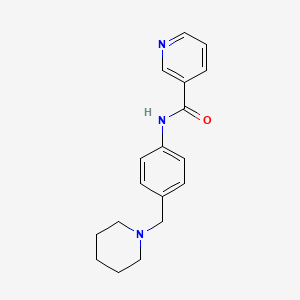 molecular formula C18H21N3O B5873014 N-[4-(1-piperidinylmethyl)phenyl]nicotinamide 