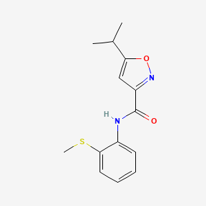 5-isopropyl-N-[2-(methylthio)phenyl]-3-isoxazolecarboxamide