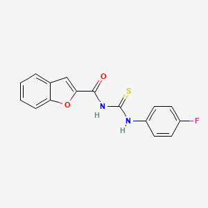 molecular formula C16H11FN2O2S B5873061 N-{[(4-fluorophenyl)amino]carbonothioyl}-1-benzofuran-2-carboxamide 