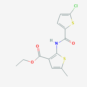 molecular formula C13H12ClNO3S2 B5873106 ethyl 2-{[(5-chloro-2-thienyl)carbonyl]amino}-5-methyl-3-thiophenecarboxylate 