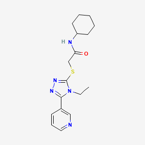 molecular formula C17H23N5OS B5873117 N-cyclohexyl-2-{[4-ethyl-5-(3-pyridinyl)-4H-1,2,4-triazol-3-yl]thio}acetamide 