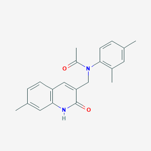 molecular formula C21H22N2O2 B5873177 N-(2,4-dimethylphenyl)-N-[(2-hydroxy-7-methyl-3-quinolinyl)methyl]acetamide 