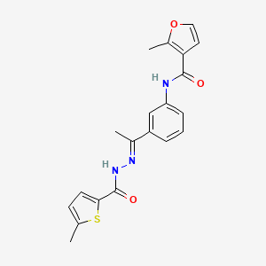 2-methyl-N-(3-{N-[(5-methyl-2-thienyl)carbonyl]ethanehydrazonoyl}phenyl)-3-furamide