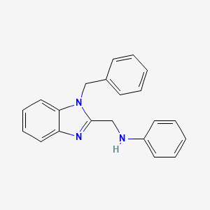 molecular formula C21H19N3 B5873206 N-[(1-benzyl-1H-benzimidazol-2-yl)methyl]aniline 