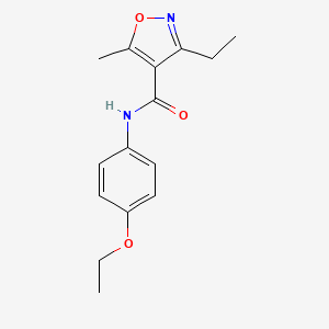 molecular formula C15H18N2O3 B5873227 N-(4-ethoxyphenyl)-3-ethyl-5-methyl-4-isoxazolecarboxamide 
