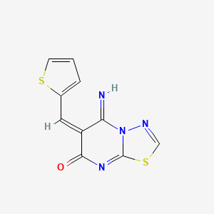 molecular formula C10H6N4OS2 B5873243 5-imino-6-(2-thienylmethylene)-5,6-dihydro-7H-[1,3,4]thiadiazolo[3,2-a]pyrimidin-7-one 