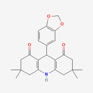 molecular formula C24H27NO4 B5873247 9-(1,3-benzodioxol-5-yl)-3,3,6,6-tetramethyl-3,4,6,7,9,10-hexahydro-1,8(2H,5H)-acridinedione 