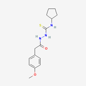 molecular formula C15H21N3O2S B5873333 N-cyclopentyl-2-[(4-methoxyphenyl)acetyl]hydrazinecarbothioamide 