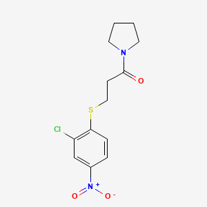 molecular formula C13H15ClN2O3S B5873358 1-{3-[(2-chloro-4-nitrophenyl)thio]propanoyl}pyrrolidine 