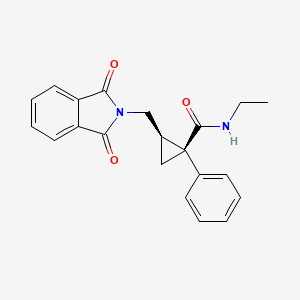 molecular formula C21H20N2O3 B587338 (1S,2R)-2-[(1,3-Dioxo-1,3-dihydro-2H-isoindol-2-yl)methyl]-N-ethyl-1-phenylcyclopropane-1-carboxamide CAS No. 105310-73-4