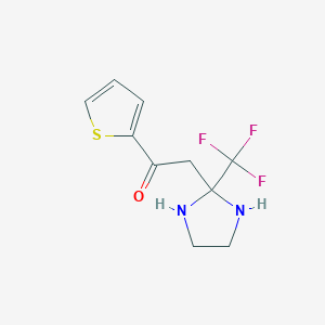 molecular formula C10H11F3N2OS B5873386 1-(2-thienyl)-2-[2-(trifluoromethyl)-2-imidazolidinyl]ethanone 
