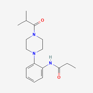 molecular formula C17H25N3O2 B5873472 N-[2-(4-isobutyryl-1-piperazinyl)phenyl]propanamide 