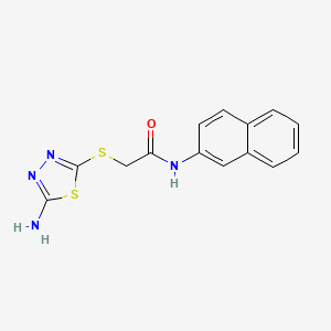 molecular formula C14H12N4OS2 B5873497 2-[(5-amino-1,3,4-thiadiazol-2-yl)thio]-N-2-naphthylacetamide 