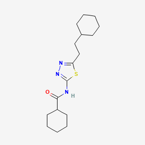 molecular formula C17H27N3OS B5873557 N-[5-(2-cyclohexylethyl)-1,3,4-thiadiazol-2-yl]cyclohexanecarboxamide 