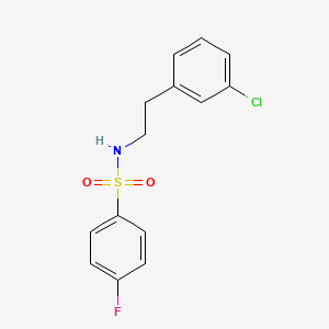molecular formula C14H13ClFNO2S B5873572 N-[2-(3-chlorophenyl)ethyl]-4-fluorobenzenesulfonamide 