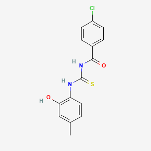 molecular formula C15H13ClN2O2S B5873587 4-chloro-N-{[(2-hydroxy-4-methylphenyl)amino]carbonothioyl}benzamide 